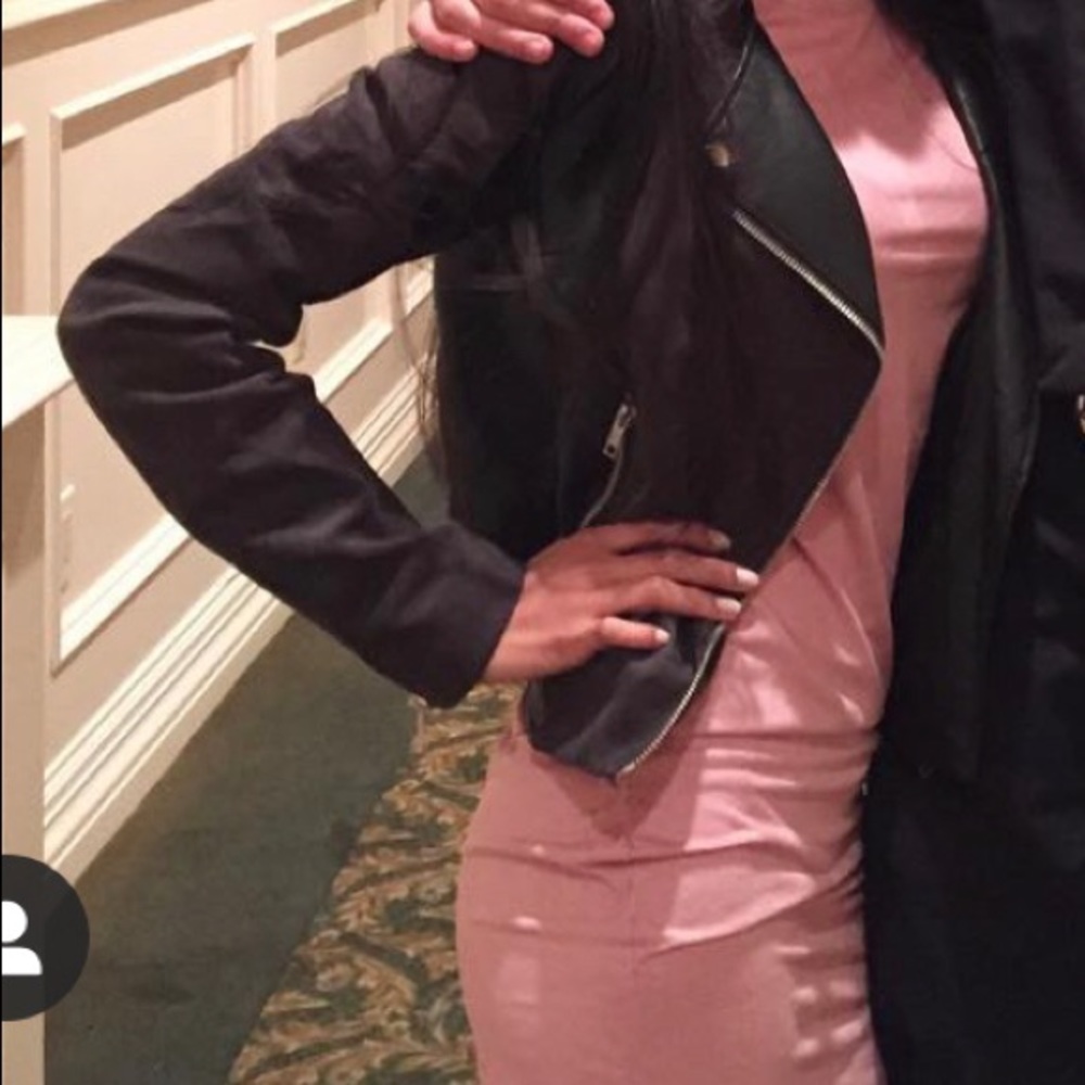 Windsor Pink Bodycon Long Sleeve Velvet Dress - Size XS